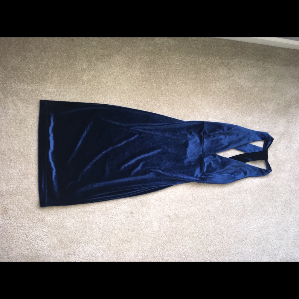Blue Velvet Bodycon Dress